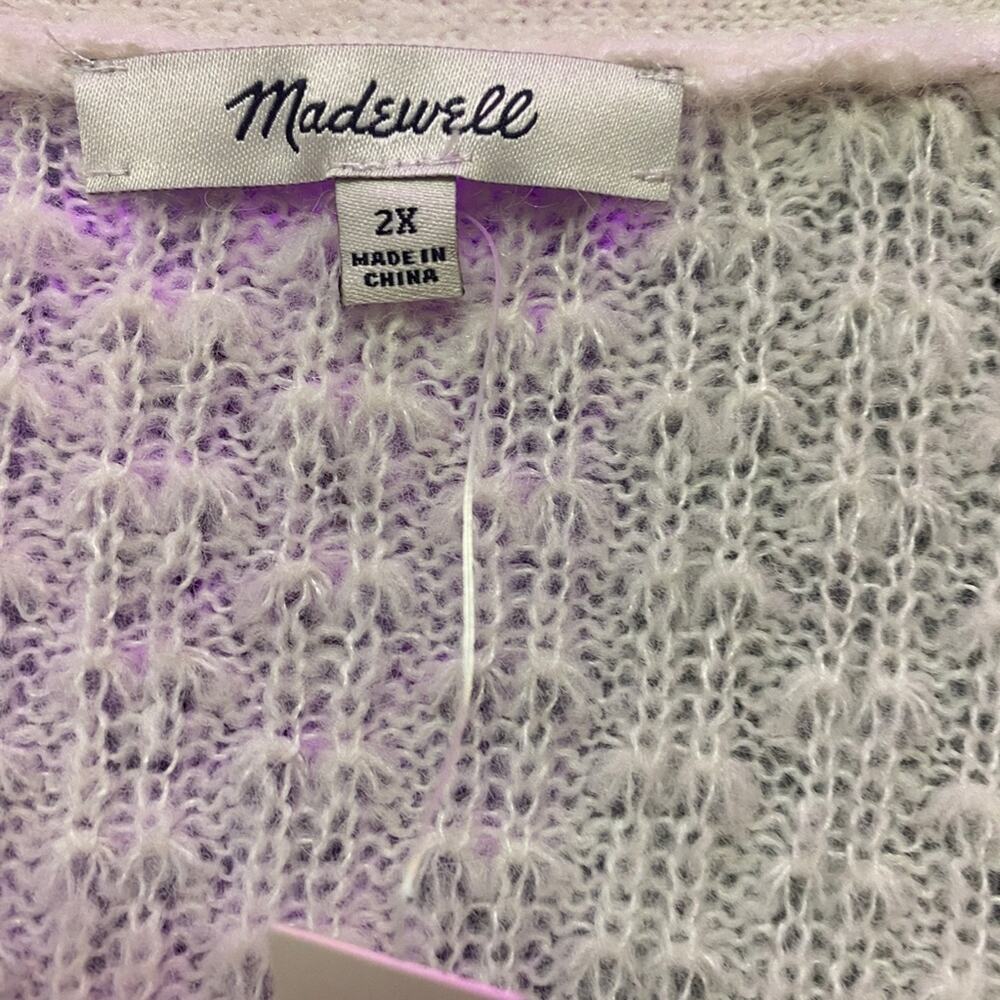 Madewell Plus Mayfair Sweater Cardigan, Antique Cream, 2XL XXL - Picture 3 of 3